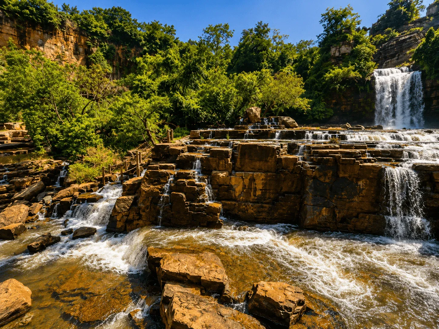Tirathgarh Waterfall — Seven-tiered falls inside Kanger Valley National Park, Bastar