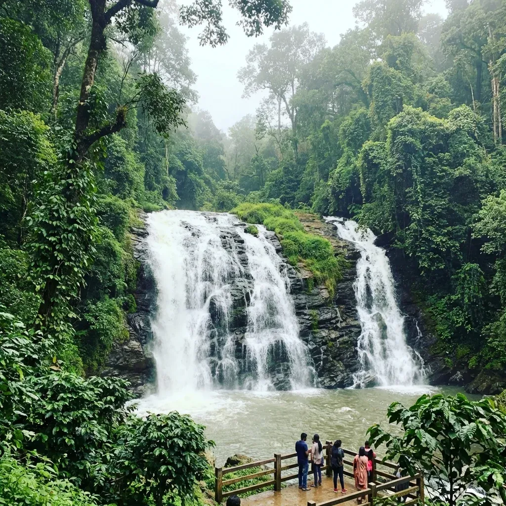Abbey Falls cascading in Madikeri Coorg Karnataka